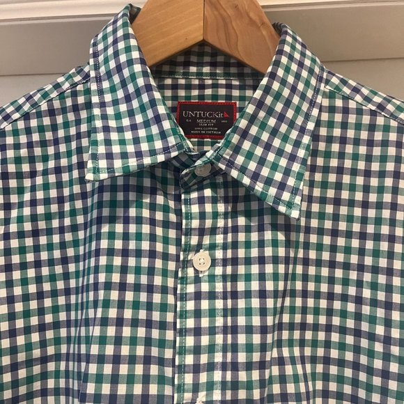 Untuckit Checked Wrinkle-Free Performance Shirt, Size M EUC - Picture 4 of 7